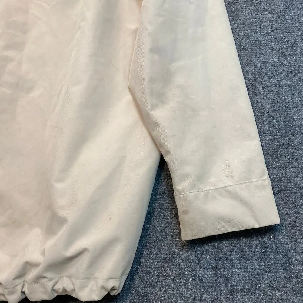 Poler Camp Vibes Hooded Rain Jacket Mens XL Cream Water Resistant Coat Zip Snap - Picture 9 of 9